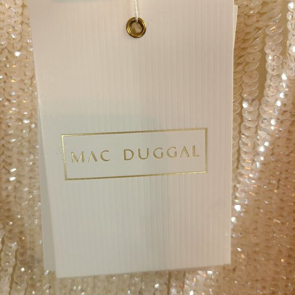 New MAC DUGGAL 93607 Ivory Fully Sequined Jewel Neck Fitted Dress Wm's (2) $298 - Picture 13 of 15
